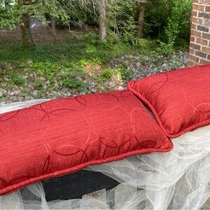 ❤️ 2 MCM Mid Century style Rectangular decorative accent pillows